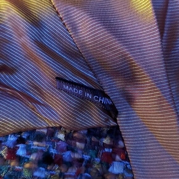 J. MCLAUGHLIN NWOT Womens Multi bright colored tweed Jacket Sz 0 - Picture 9 of 10
